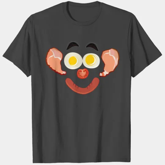 Fried Egg Bacon Sausage Tomato Face Funny Eyes T Shirts