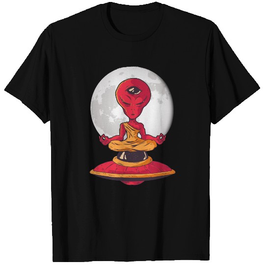 Meditation alien moon spaceship. T Shirts