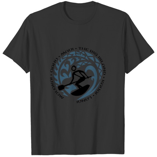 Hawaiian Islands Paddle Surfing Fan Surf Lover T-shirt