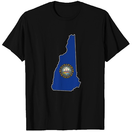 New Hampshire Flag Map T Shirts