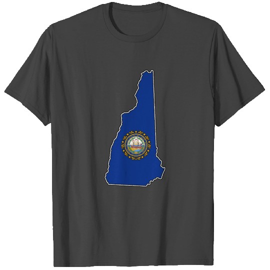 New Hampshire Flag Map T Shirts