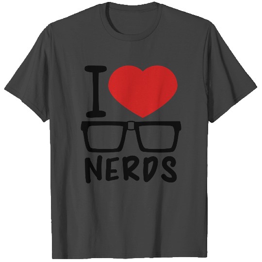 I Love Nerds Heart Love Horn Goggles Glasses Icon T Shirts