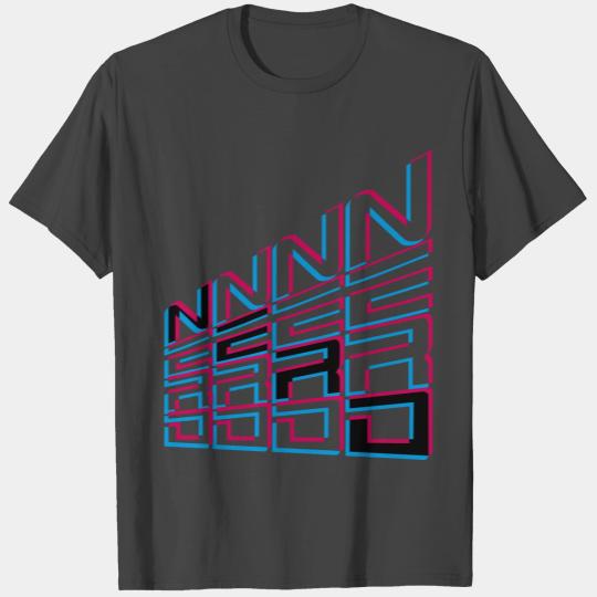 cool nerd 3d text pattern logo geek sly freak smar T Shirts
