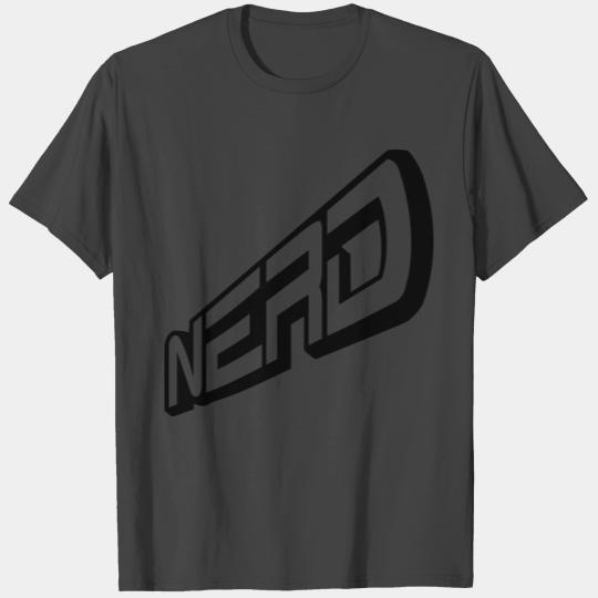 cool logo 3d nerd text geek sly freak intelligent T Shirts