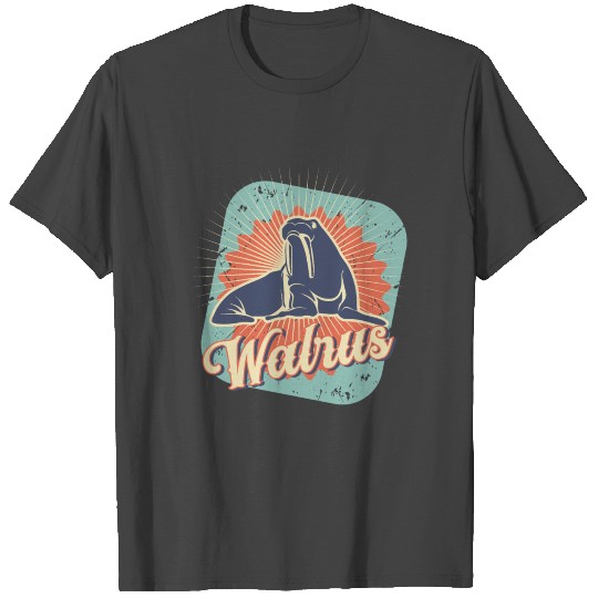 Walrus Vintage design and Retro Gift T Shirts