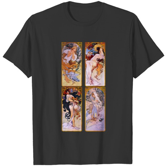 Four Seasons Mucha Art Nouveau 4 Seasons T Shirts