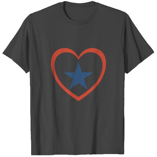 4th of July Stars and Stripes Heart T Shirts