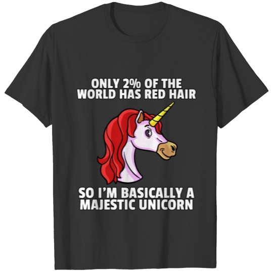 Red Hair Unicorn Redhead Lover Funny Cute Gift T-shirt