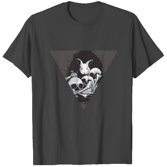 horror rabbit and skull sticker T Shirts