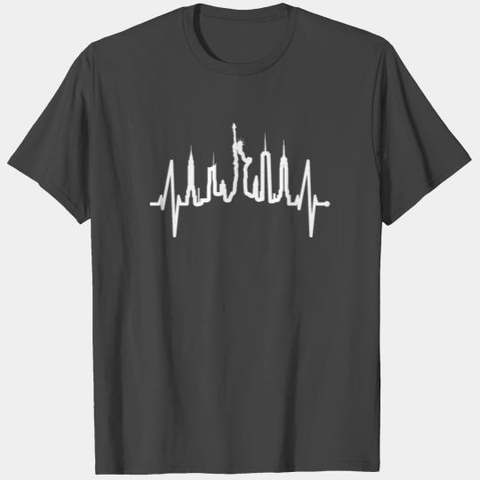 New York City Heartbeat Manhattan Skyline USA Gift T Shirts