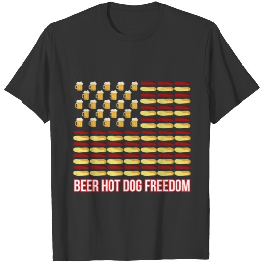 Beer Hot Dogs America - Independence Day 4th July T Shirts