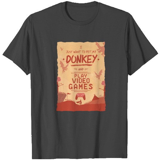 Video Game Donkey Lover Mule Gamer Gift Gaming T Shirts