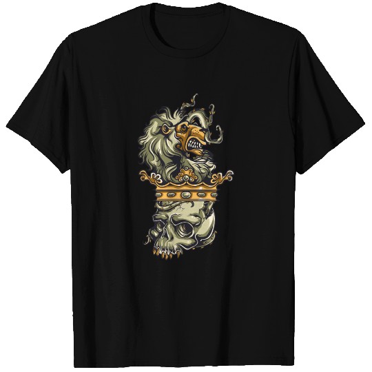 Animal Kingdom Lion Crown Skull T Shirts