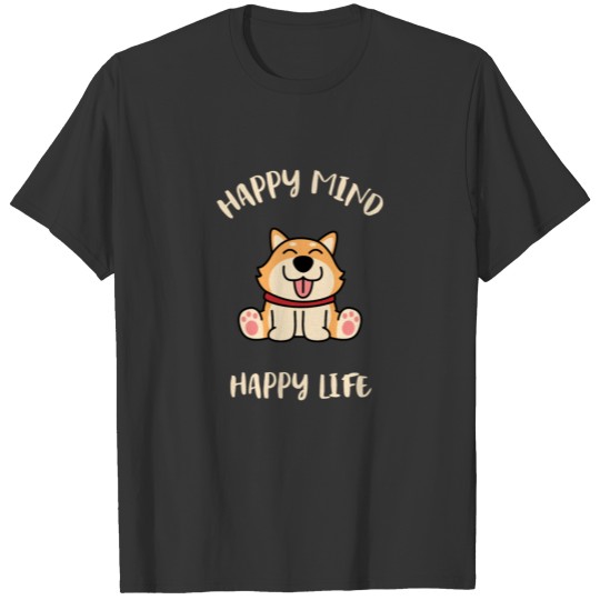 Cute Shiba Inu Dog Happy Happiness Gift Idea T Shirts