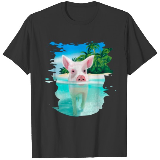 Bahamas Swimming Pigs Pig Swim Beach Holidays T Shirts