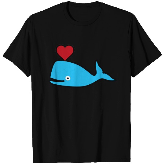 Blue whale heart mammal gift T Shirts