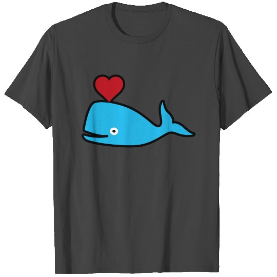 Blue whale heart mammal gift T Shirts