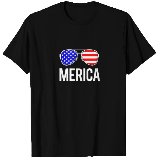 Merica American Flag 4th July Funny Gym T Shirts
