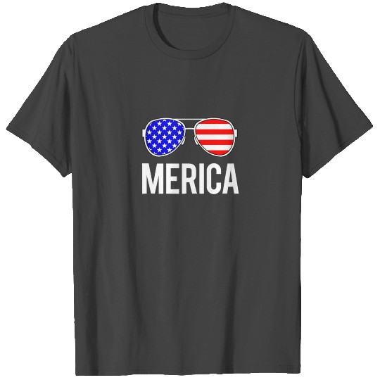 Merica American Flag 4th July Funny Gym T Shirts