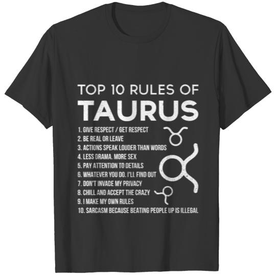 Top 10 Rules Of Taurus Zodiac T Shirts Birthday Shi