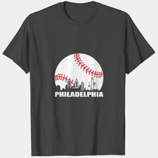 Philadelphia baseball skyline town city gift T Shirts