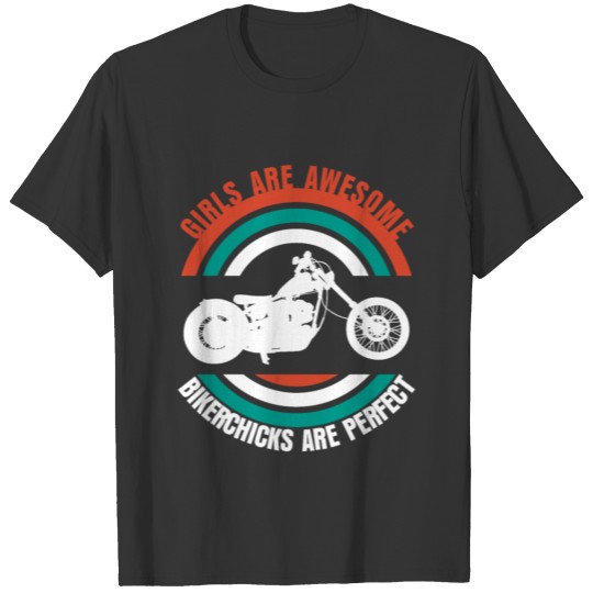 Motorcycle Biker girl woman T Shirts