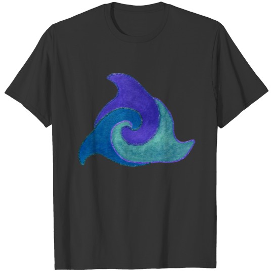 Circle of 3 dorsal fins (blue version) T-shirt