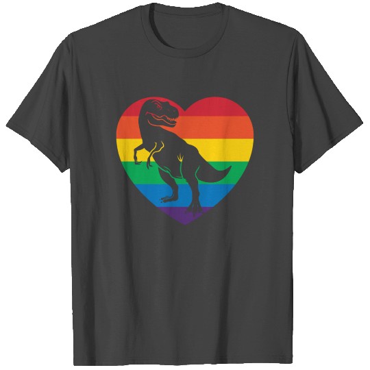 Rainbow Dinosaur T-Rex T Shirts