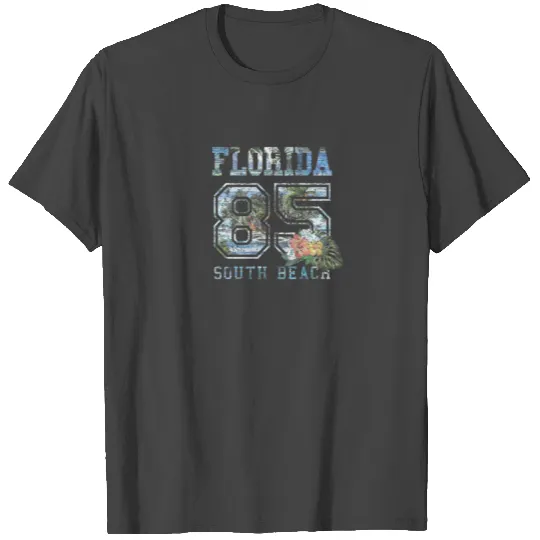 Vintage South Beach Beach Tropical Flower Retro T Shirts