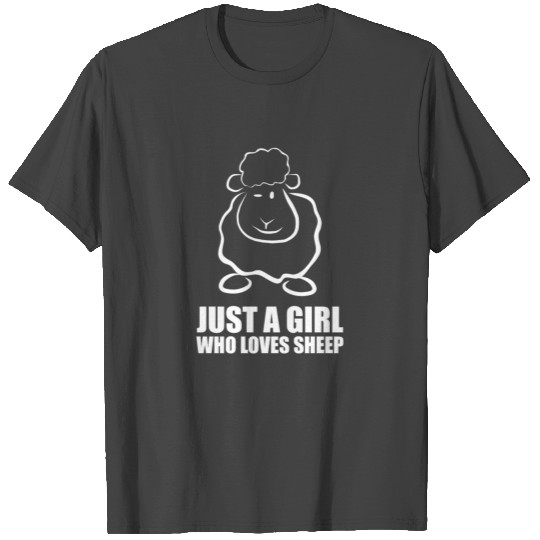 Funny JUST A GIRL WHO LOVES SHEEP lamb cute gift T Shirts