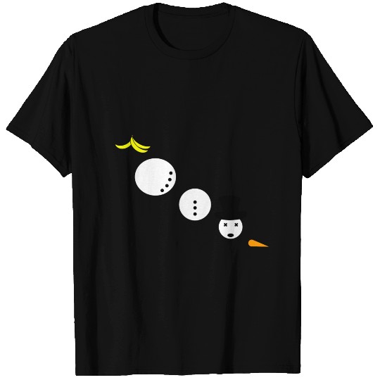 Snowman slipped on banana & fell apart - Fun T Shirts