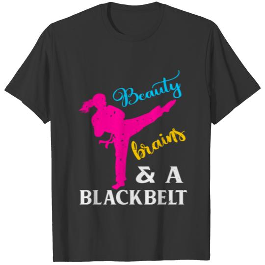 Beauty Brains Black Belt Martial Arts T-shirt