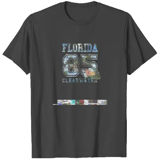 Vintage Clearwater Beach Tropical Flower Retro T Shirts
