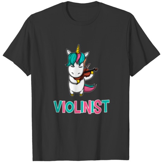 Violinist Unicorn for musician girls - play & love T-shirt