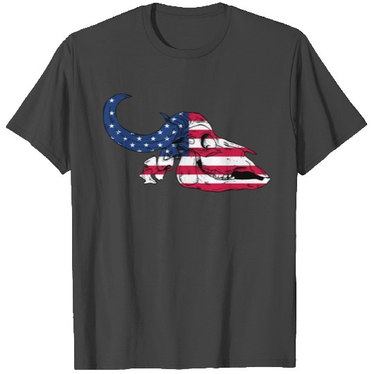 USA Buffalo Skull Flag T Shirts