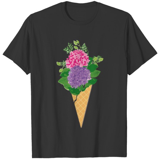 Flower Ice Cream Cone T Shirts