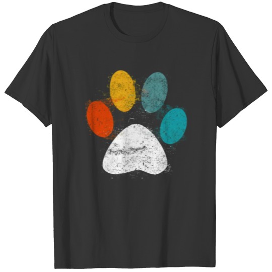 Vintage Dog T Shirt Puppy Dog Paw Print Dog Love P T-shirt
