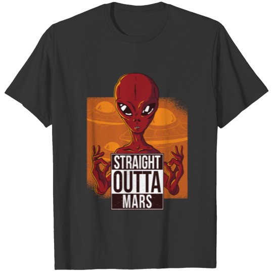 Funny Alien Spaceship, Space, Martian, Outerspace T Shirts