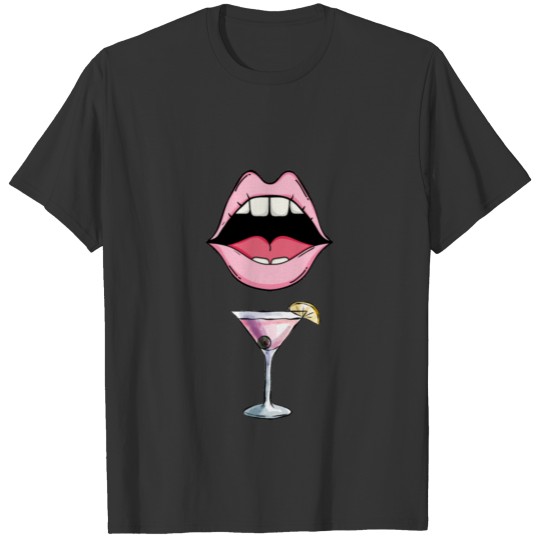 Old School Vintage Lips Cocktail T Shirts