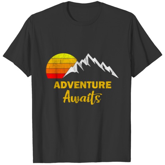adventure awaits! travel gift idea mountains T-shirt