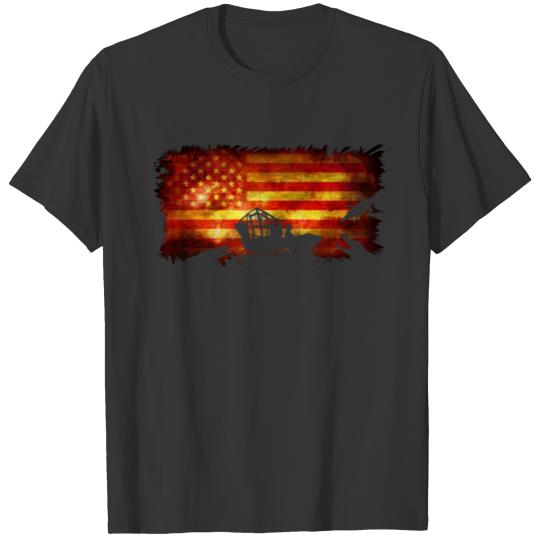 American Flag USA Airboat T-shirt