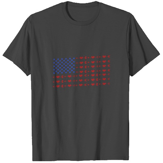 American Flag Hearts Stars and Stripes Arrows Gift T Shirts