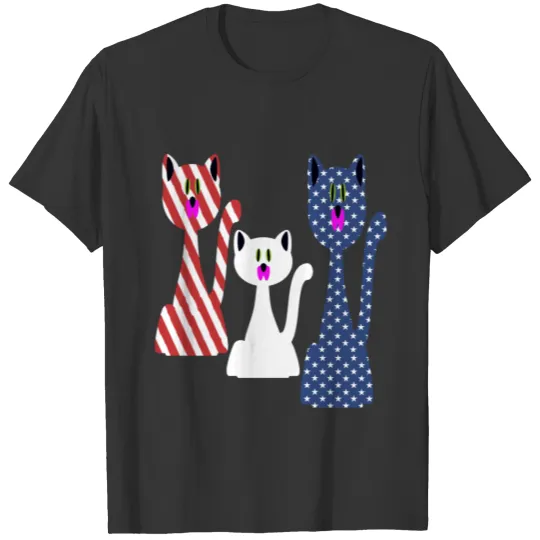 Cat Lovers 4 th of july T Shirts
