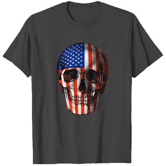 Sugar Skull American Flag 4th Of July Independence T Shirts