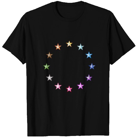 Europe EU Star LGBT CSD Airbrush Style T Shirts