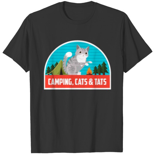 Camping Cats Tats T-shirt