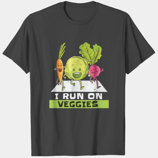i run on veggies carrot vegetables green not meat T Shirts
