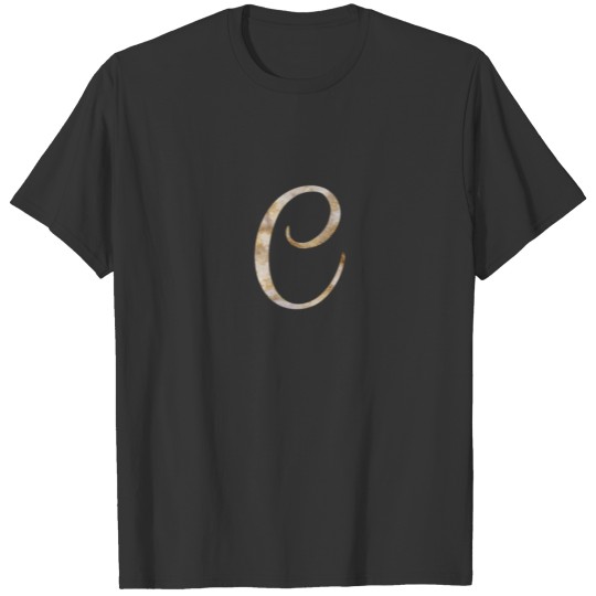 Rose Gold Marble Monogram Alphabet Letter C design T Shirts
