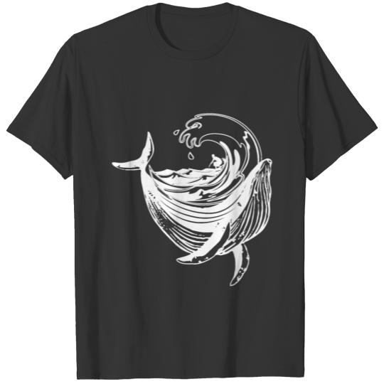 whale surfing nature fish waves sea life gift T Shirts