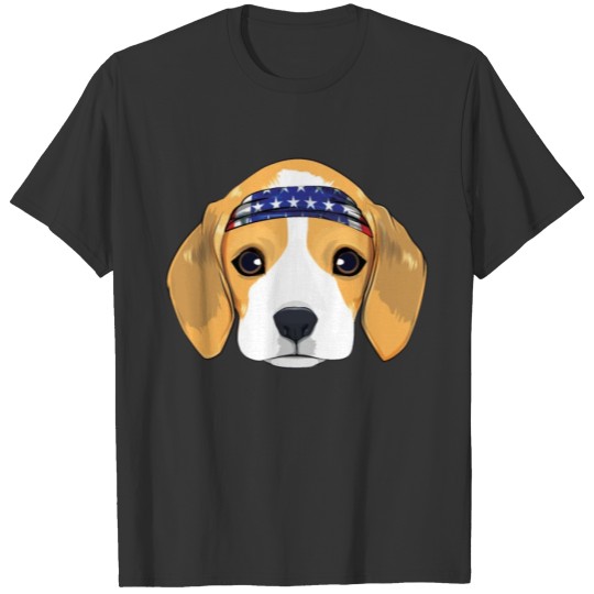 Beagle Dog Patriotic American Bandana 4th Of July T Shirts
